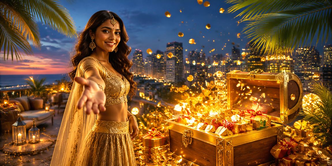Lobby scene of lively Indian casino setting
